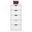 Dresser Kamran, Five Drawer Narrows, White Finish-1493235702