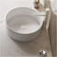 Lavabo de salle de bain 14 po, vasque ronde en céramique sans robinet, sans armoire, blanc