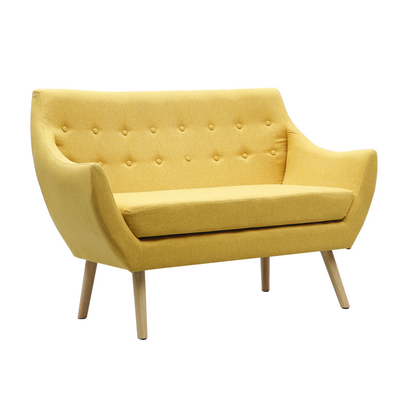 Folmar Upholstered 53'' Loveseat, Yellow