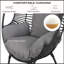 Fauteuil de patio en osier avec coussin en rotin noir New Style