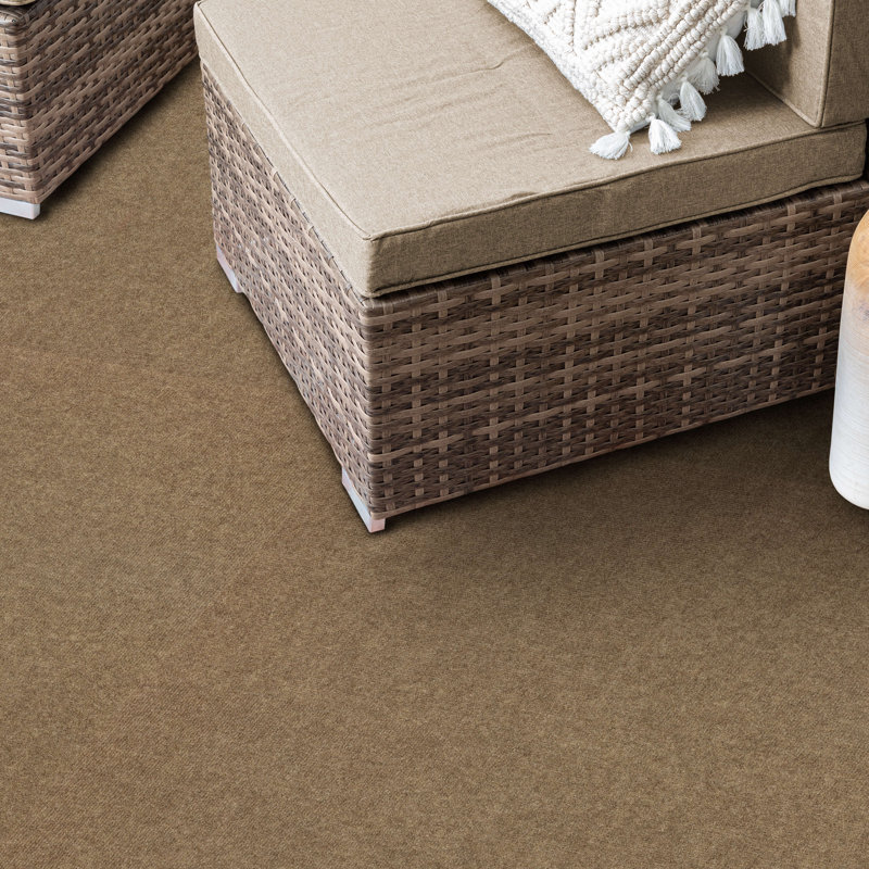 18" x 18" Indoor/Outdoor, Peel and Stick Carpet Tile, Polyester, (Pack of 10) (22.5 sqft/Box), Taupe