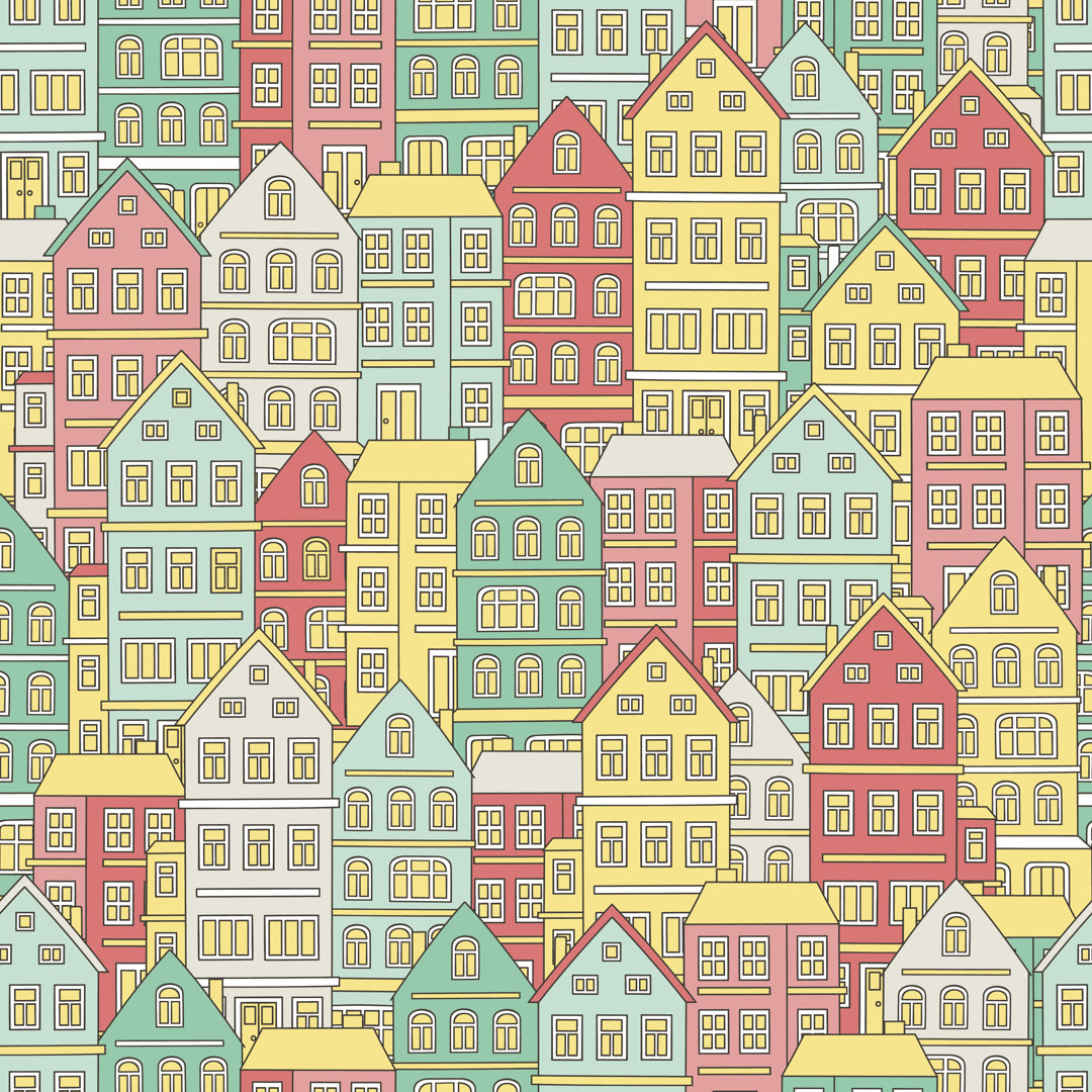 Huchinson Pattern House von FairyN - Wrapped Canvas Graphic Art