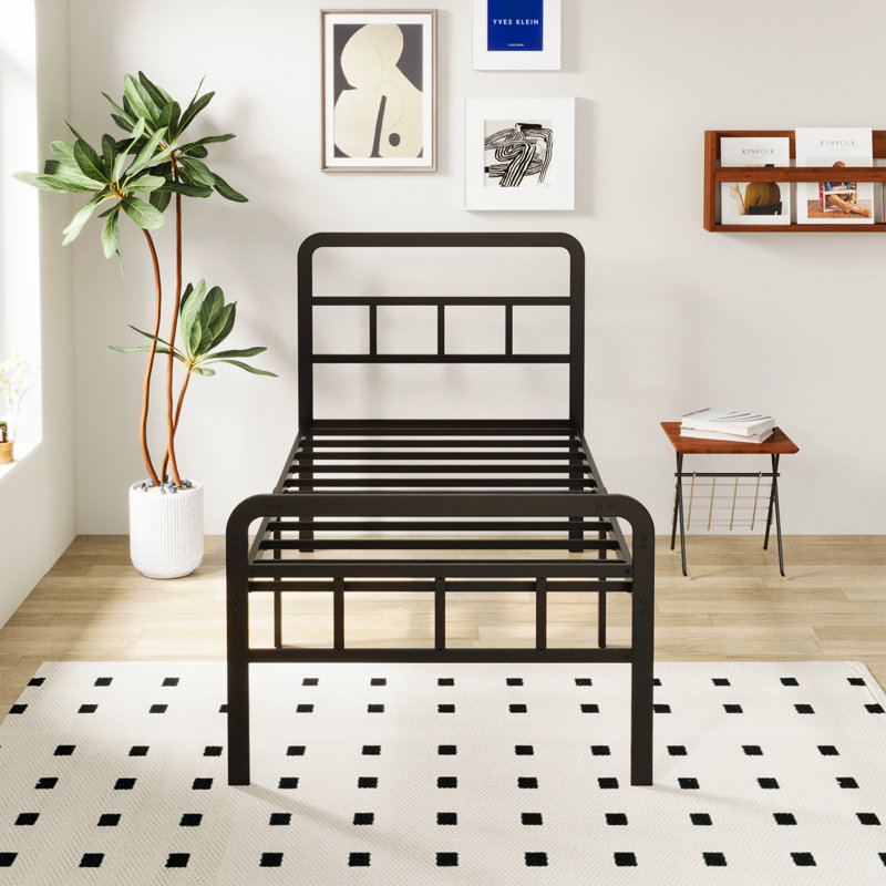 18 Inch Metal Bed Frame with Headboard and Footboard, Twin XL