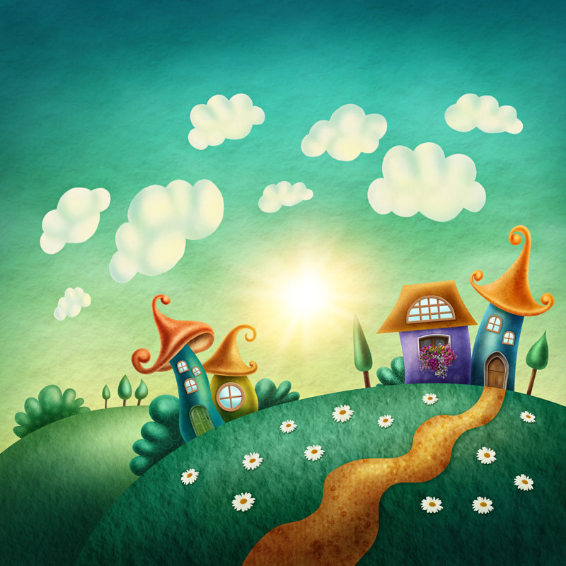 Fantasy Village by Egal - Wrapped Canvas Print, 76cm H x 76cm W