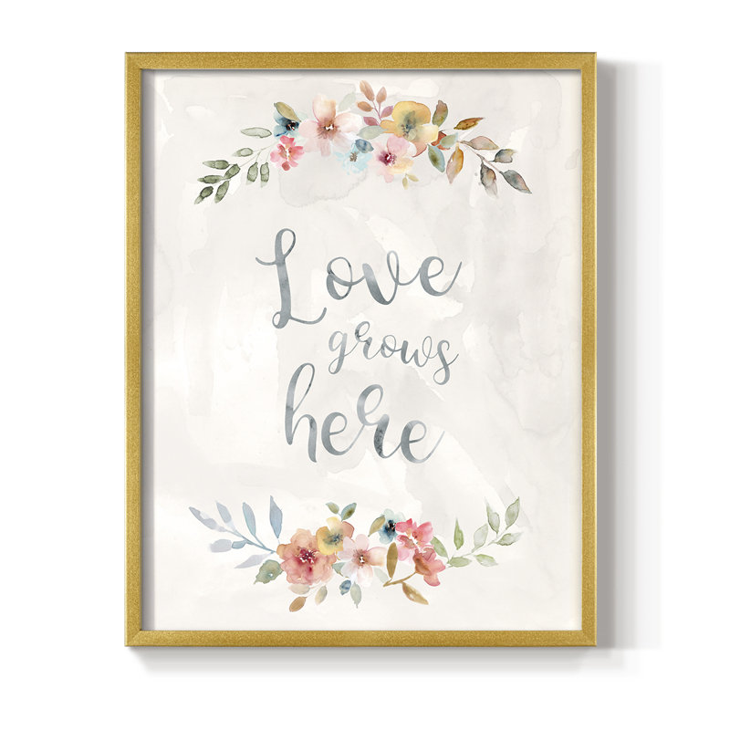 «Floral Love», reproduction encadrée - bois massif, H 21 po x l 17 po, Doré