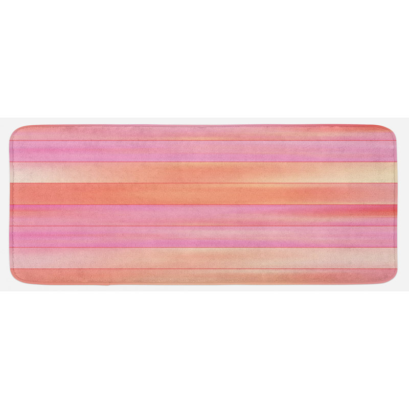 Cottage / Country Striped Synthetic Kitchen Mat