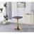 Square Tulip Dining Table For 2-4 Persons, 24 Inch Small Kitchen Table With Sturdy Golden Metal Pedestal Base, Modern Bistro Table For Small Space, Apartment, Cafe, Office, Living Room (White & Gold)-1093313630-1093313628