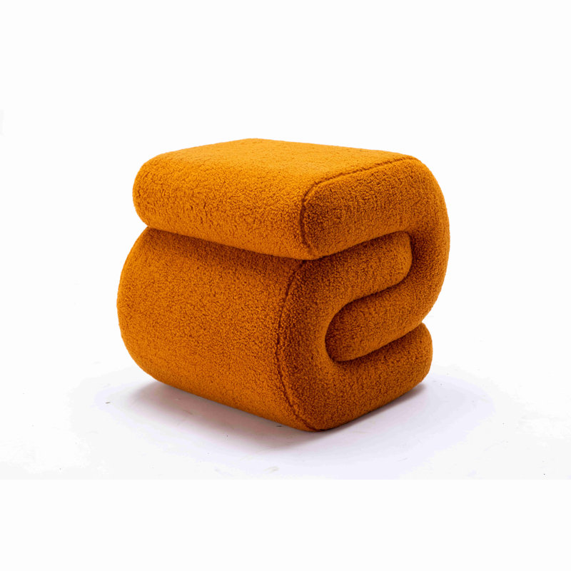 Tabouret de maquillage en forme de S, Orange moelleux