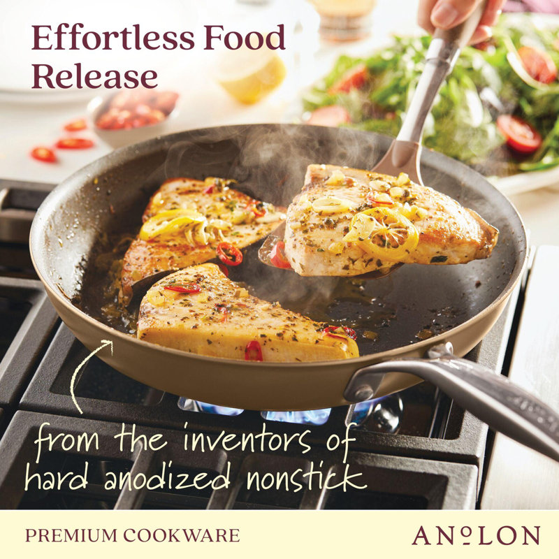 Anolon Ascend Hard Anodized Aluminum 10-Inch Nonstick Frying Pan, Bronze