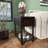 Wexford Collection Rectangular Solid Wood End Table with Drawer and Storage Shelf, Mid-Century Modern Narrow Side Table with 4 Legs for Living Room, Bedroom and Small Spaces Black-707586243