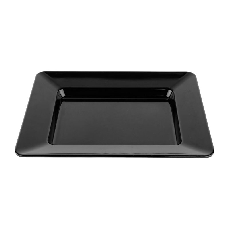 ML-11-BK - Assiette rectangulaire 12 po x 10 po, profondeur 0,75 po, Noir, noir, noir, noir