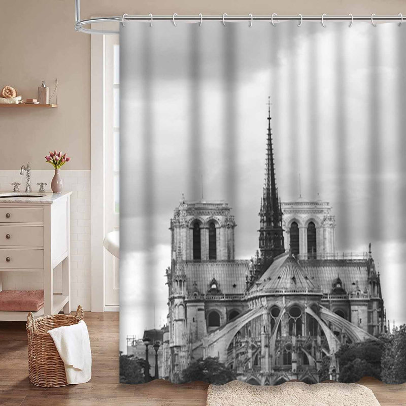 Rideau de douche Paris avec 12 crochets Paris, L 72 po x l 72 po