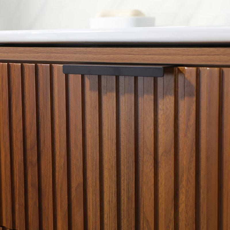 30'' Modern Wall-Mounted Single Bathroom Vanity Set, Rustic Brown
