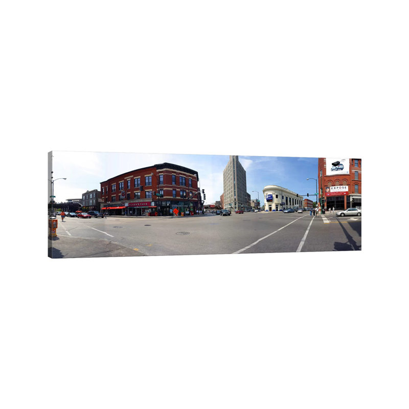 Buildings In A City, Wicker PArk And Bucktown, Chicago, Illinois, USA - Wrapped Canvas Panoramic Print