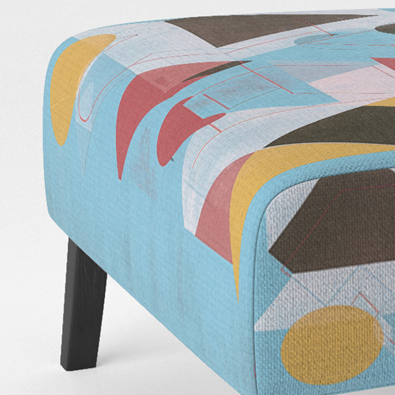 Fauteuil de chambre à motif géométrique à motif hexagonal I - tapissier, Mélange de polyester bleu