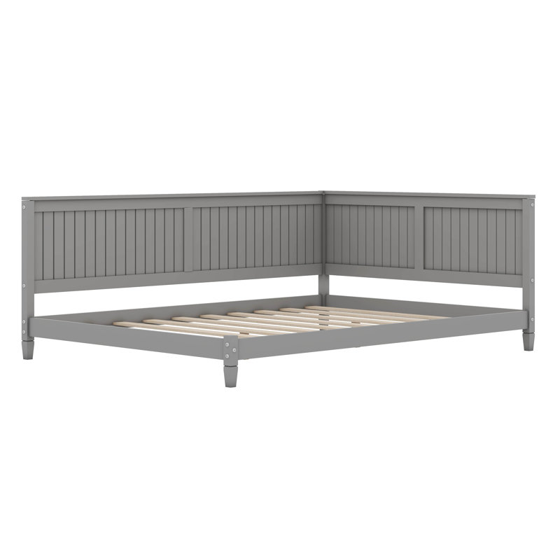 Wood Daybed/Sofa Bed With Armrest, Gray, Full