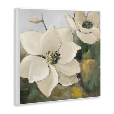 Two Magnolia Blossoms Wall Plaque Art by Lanie Loreth