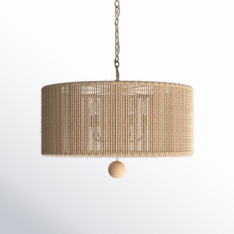 Kason 5 - Light Natural/Bronze Drum Pendant