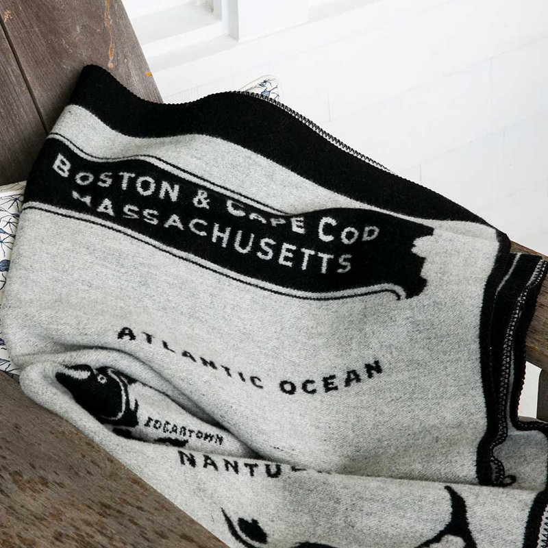 Boston Map Wool Throw