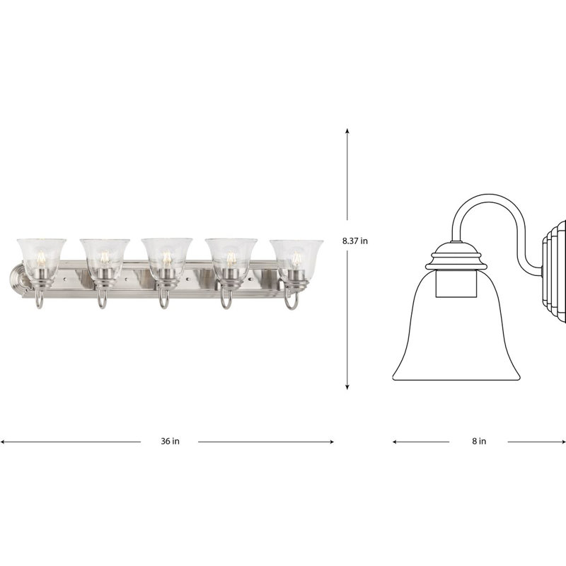 5 - Light Dimmable Vanity Light, Silver