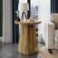 Table de bout ronde, table d'appoint en bois avec base octogonale