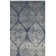 Christa Damask Navy Blue/Silver Area Rug