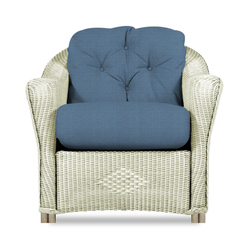 Reflections Outdoor Lounge Chair, Bamboo Bay Sky, Ivory