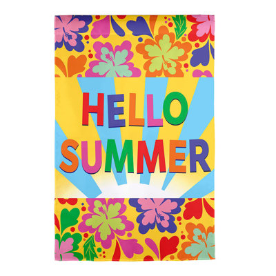 Tropical Hello Summer Suede Garden Flag