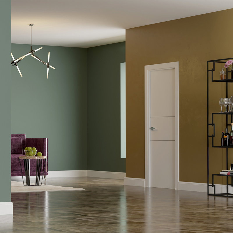 Panneau de porte 2H Palladio, Blanc noble, 18 po x 80 po
