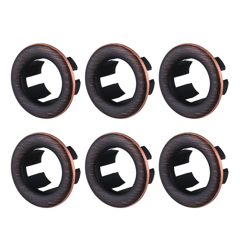 6Pcs Overflow Ring, Bathroom Sink Hole Trim Cover In Polished Chrome, Oil Rubbed Bronze
