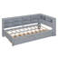 Lit de jour simple en bois avec 2 tiroirs de rangement, tablette de rangement et ports de chargement USB - Gris-1737689987-1737689986