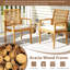 Ensemble de salle à manger 7 pièces d'extérieur en bois d'acacia et 6 fauteuils avec trou pour parasol