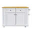 Îlot de cuisine multifonctionnel de 48 pouces avec 2 tabourets de bar, prises de courant et nombreuses solutions de rangement sur roulettes, parfait pour les cuisines modernes