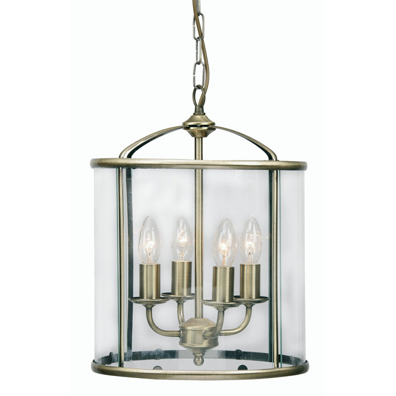 Viroqua 4 - Light Lantern Pendant, Antique Brass