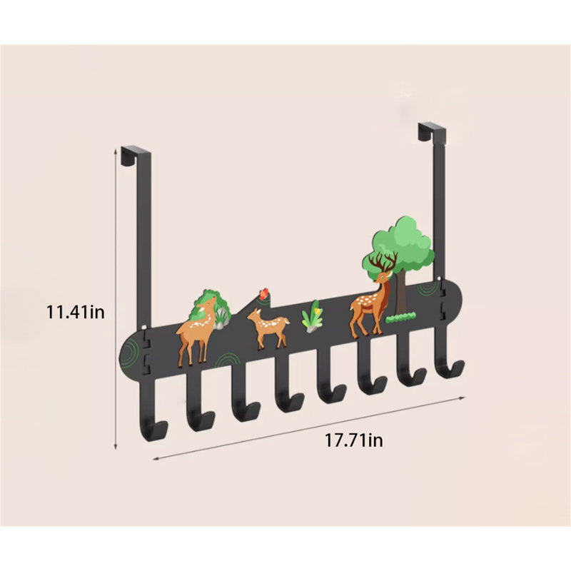 Iron Seamless Over-The-Door Hook Rack