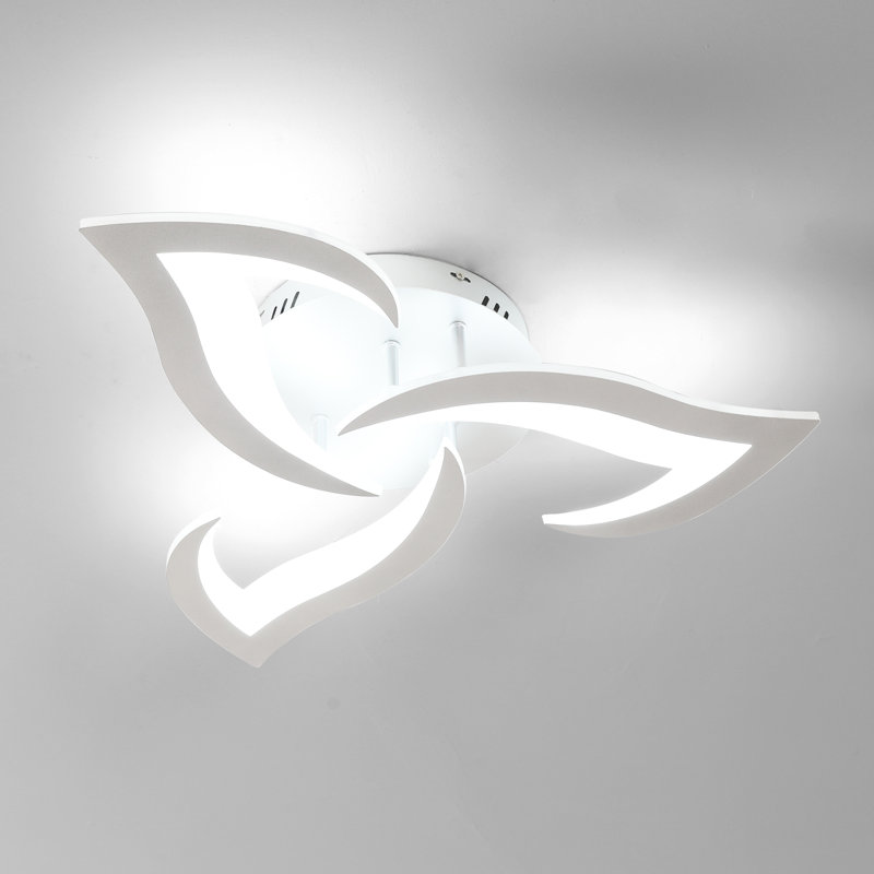 Brianie 33W 3-Head Led Flush Mount Ceiling Light, White, White Light 6500K