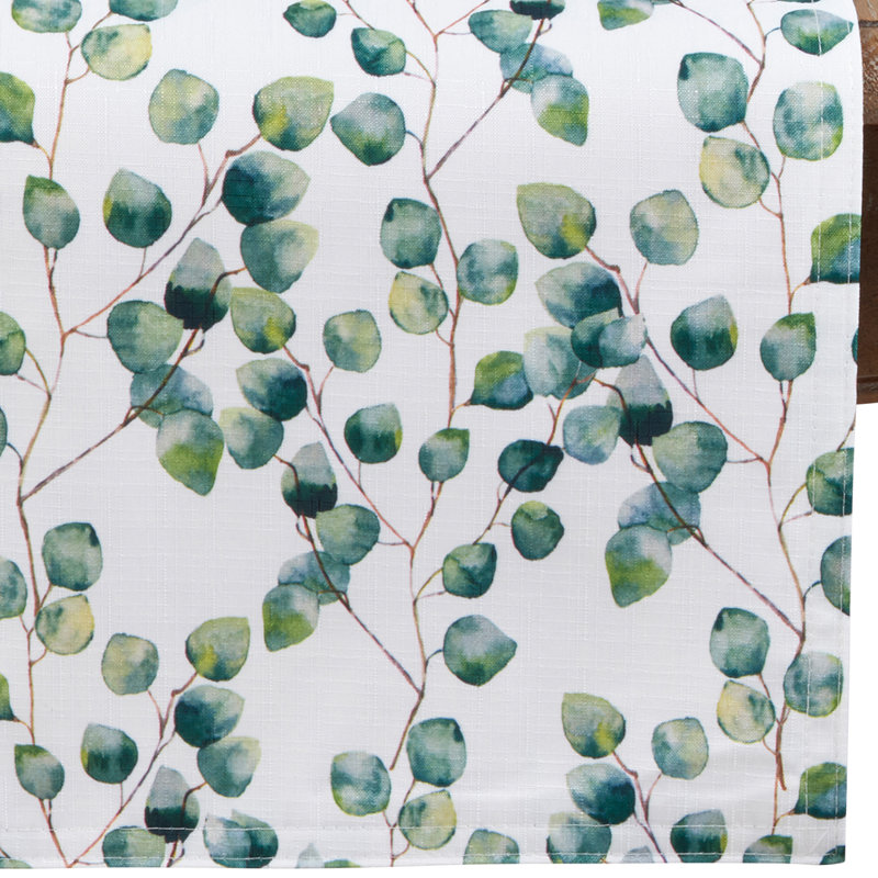 Green Eucalyptus Leaf Table Runner , 16" W x 90" L