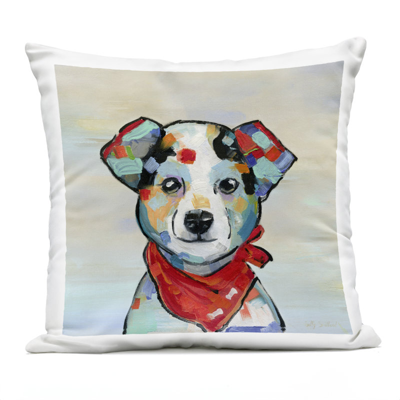 Coussin d'extérieur à imprimé chien