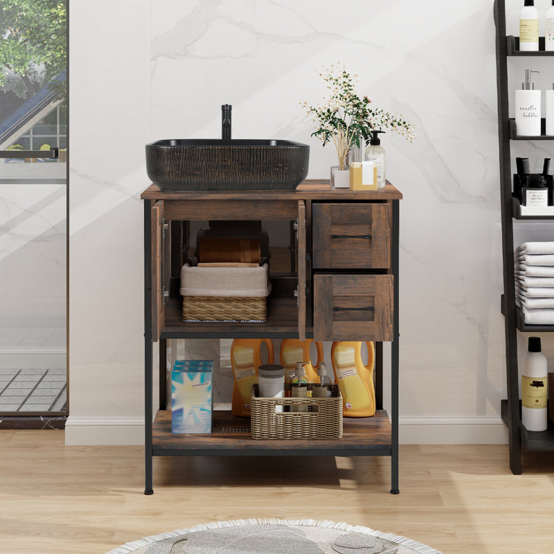 Free-Standing Farmhouse Single Bathroom Vanity With Sink, 30"