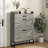 Space Shoe Cabinet With 3-Level Adjustable Shelves, Gray Industrial-Style Shelf For 12 Pairs,