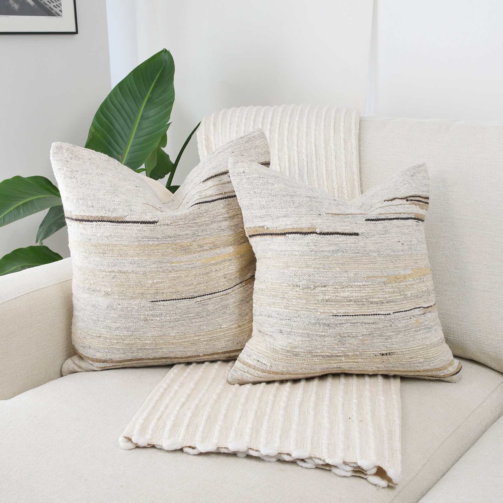 20" x 20" Wool Pillow Cover, 2 Piece Set, Square 20"