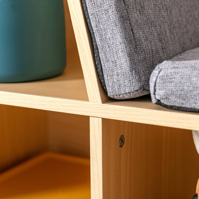 Bibliothèque avec coin lecture et coussin, organisateur de rangement polyvalent
