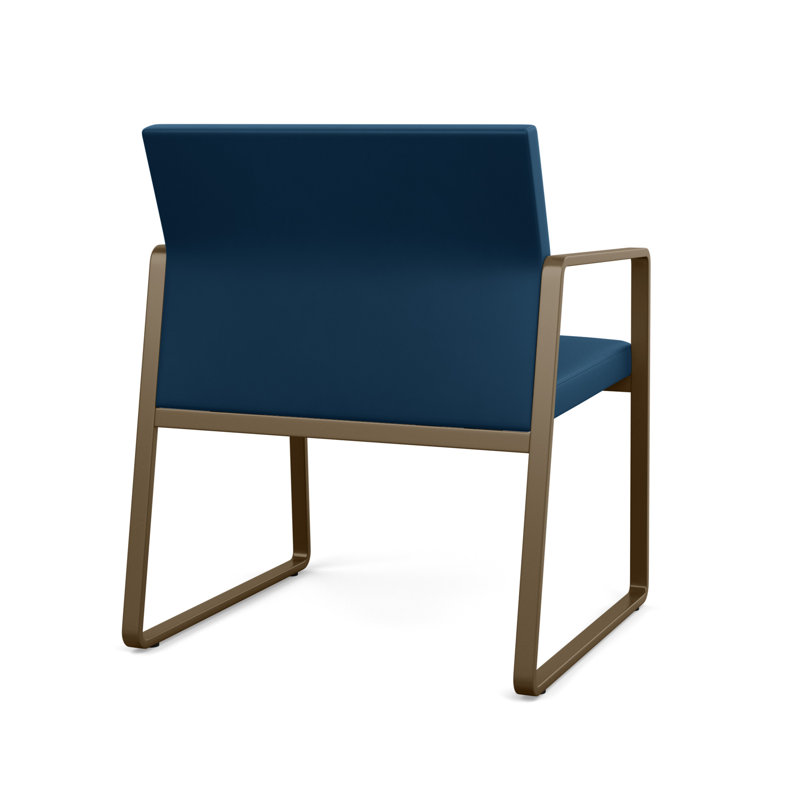 Chaise d'invité surdimensionnée Gansett, Bronze, Vinyle bleu Patriot Plus Imperial
