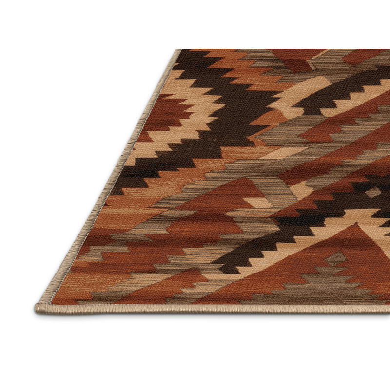 Tapis brun lavable à la machine, Carré 5 pi