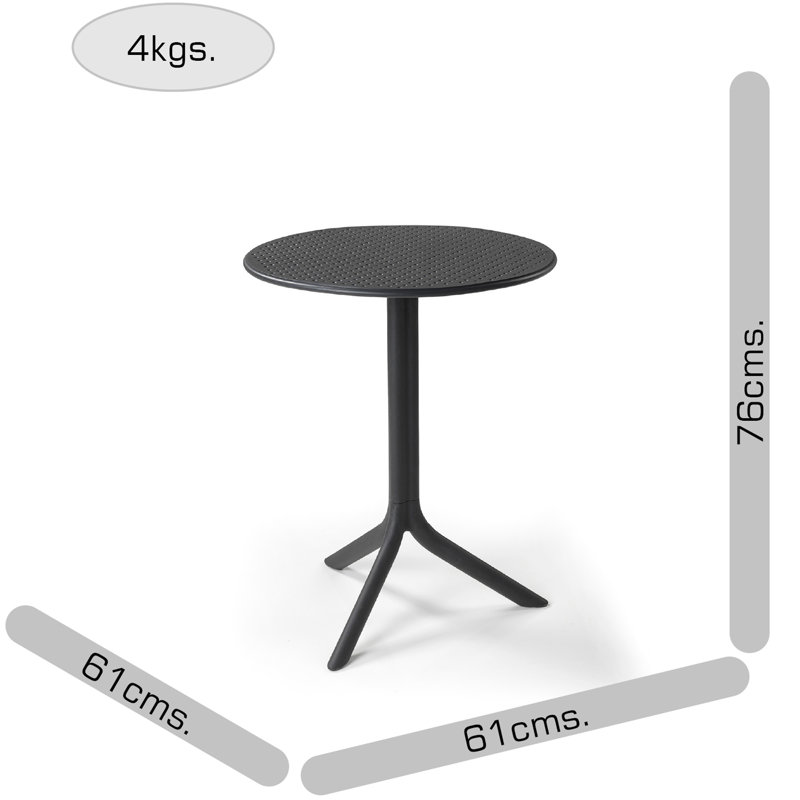 2 - Person Patio Dining Set with Round Table, Anthracite