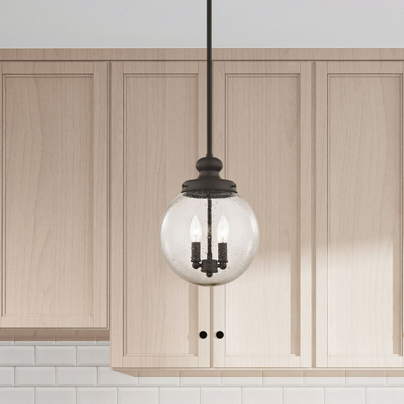 Luminaire suspendu simple à 2 lumières Michla, Bronze