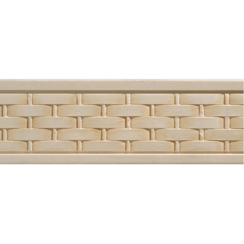 8-ft Unfinished White Hardwood Basketweave Chair Rail Moulding