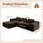 Balli 105'' Upholstere Boneless Compression Sofa, 2-Piece Corduroy Sofa Free Combination Cloud Sofa, No Assembly Required Modular Sectional Sofa Couch for Living Room, Deep Seat-1421451271-1421451269