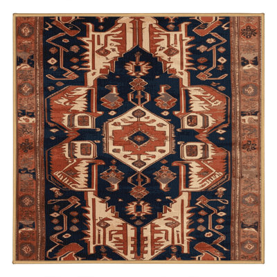 Machine Washable Persian Brown Area Rug