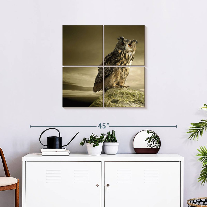 Owl On A Rock, 26" H x 26" W